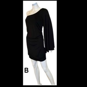EUC Gorgeous one shoulder dress w/bell sleeve.